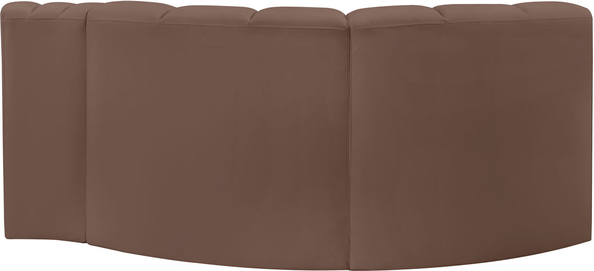 Arc - Faux Leather 3 Piece Modular L-Shaped Sofa