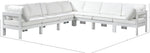 Nizuc - Outdoor Patio 7 Piece Modular Sectional With White Frame