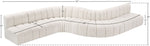 Arc - Boucle Fabric 8 Piece Curved Modular Sofa