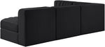 Rummi - Armless Velvet Performance Fabric Upholstered 4 Piece Modular Sectional