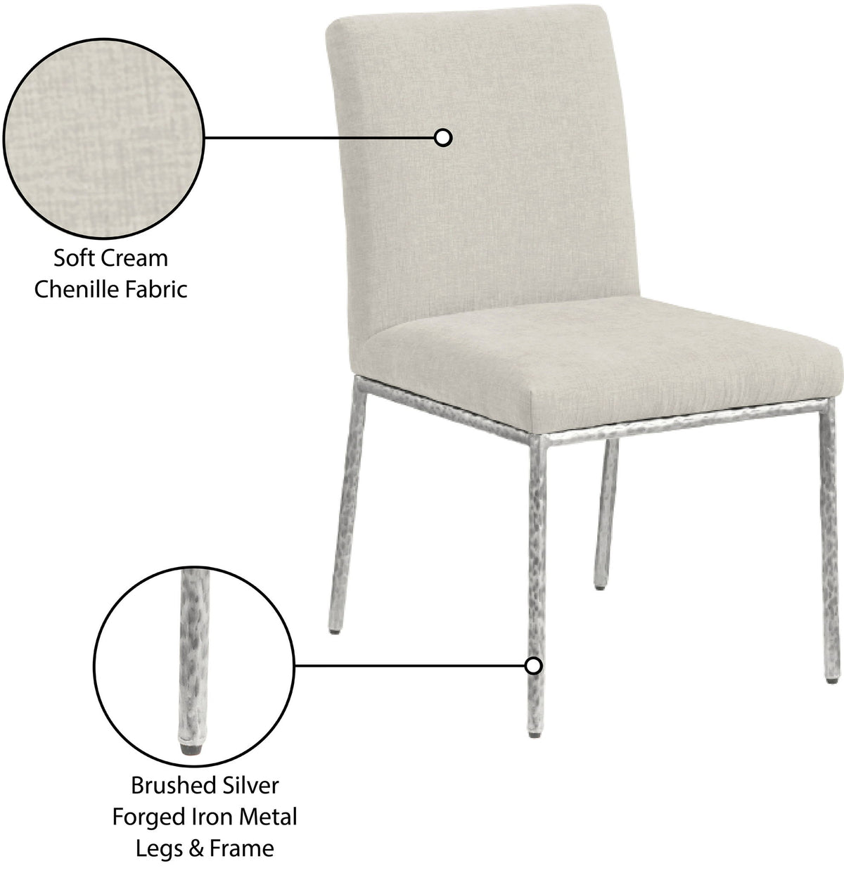 Reeves - Dining Side Chair (Set of 2) - Silver Base