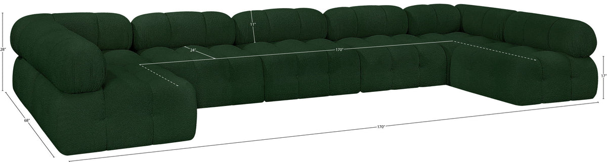 Ames - 7 Piece Boucle Fabric Modular Sectional