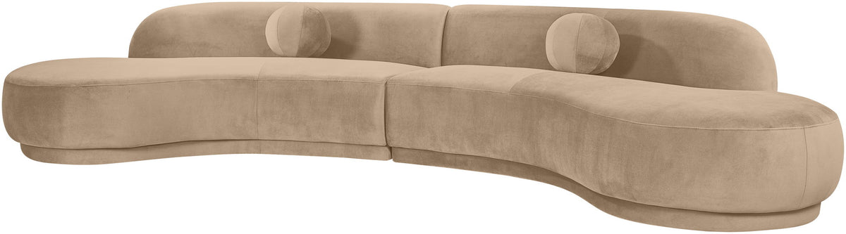 Avra - 146" Velvet Performance Fabric Upholstered Sectional