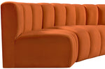 Arc - Velvet 4 Piece U-Shaped Modular Sofa