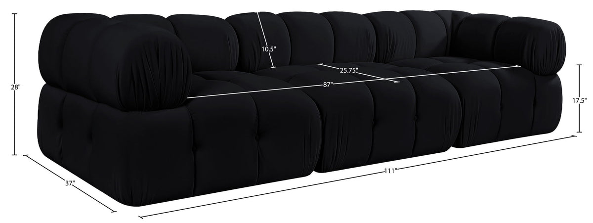 Orin - Velvet Performance Fabric Upholstered 3 Piece Modular Sofa
