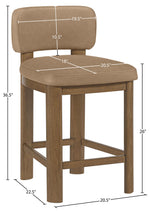 Paloma - Faux Leather Upholstered Counter Stool (Set of 2) - Brown Frame