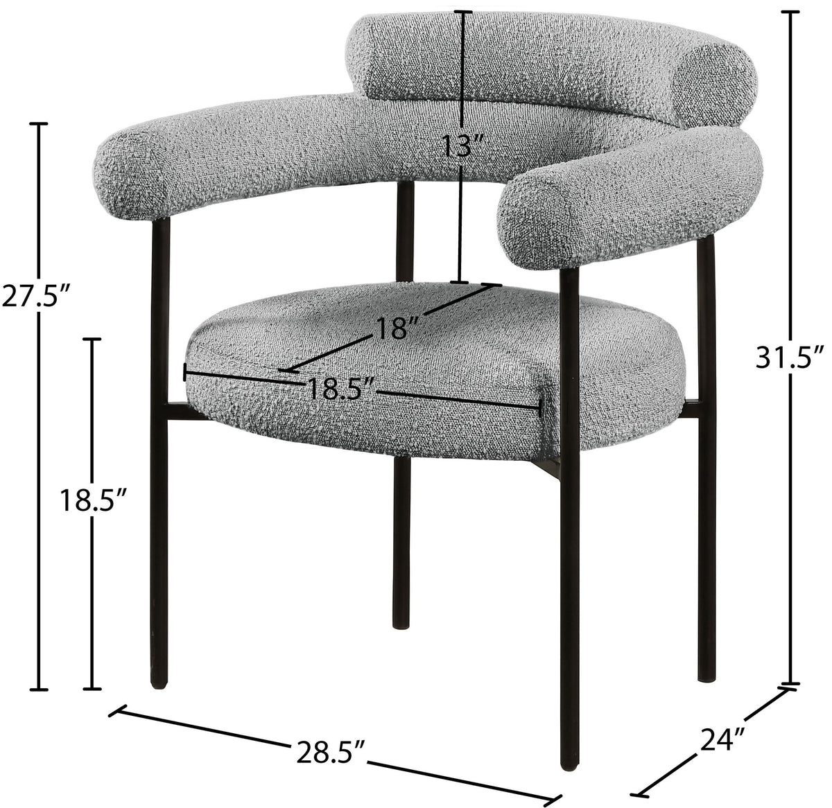 Blake - Dining Chair With Black Legs (Set of 2)