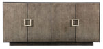 Melange - Asher Four Door Entertainment Credenza - Dark Brown / Dark Gray