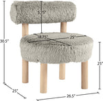 Ambre - Vegan Shearling Fabric Accent Chair - Taupe