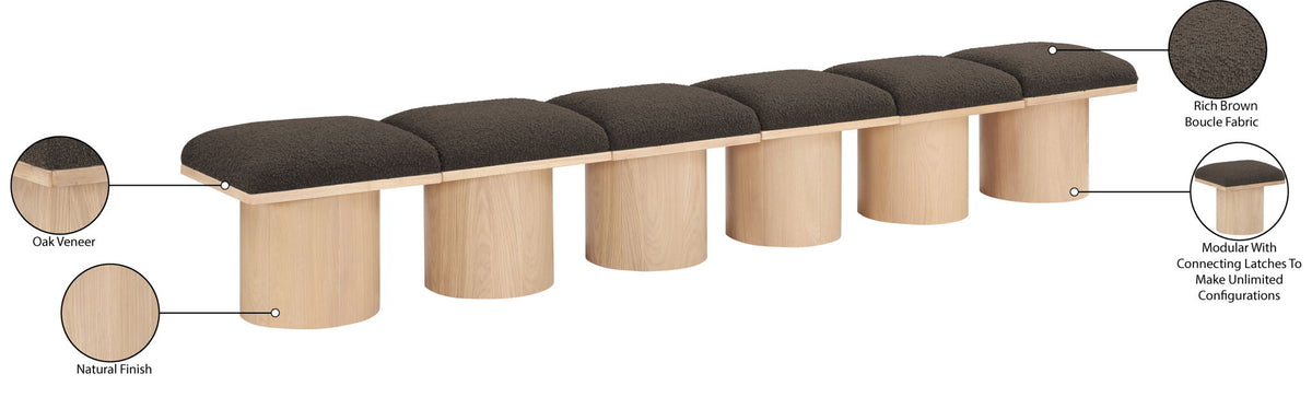 Pavilion - 6 Piece Modular Bench With Natural Base