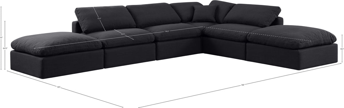 Indulge - Linen 6 Piece Modular Armless Sectional