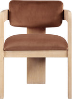 Sacha - Velvet Dining Chair With Natural Base (Set of 2)