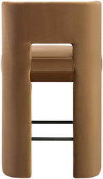Zuno - Velvet Performance Fabric Upholstered Counter Stool (Set of 2) - Saddle