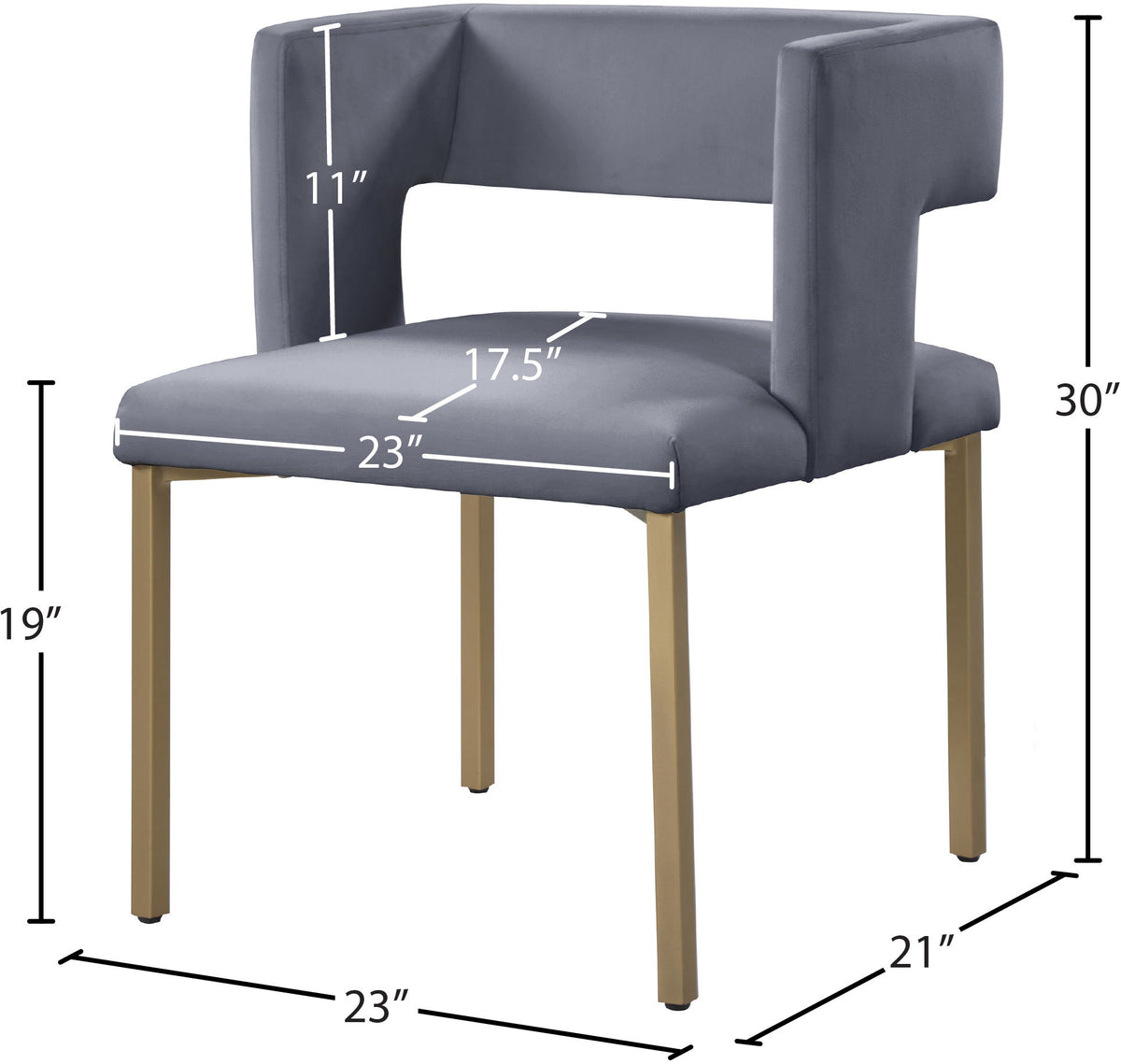 Caleb - Dining Chair with Gold Legs (Set of 2)