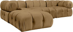 Orin - Velvet 4 Piece Modular Sectional With Chaise