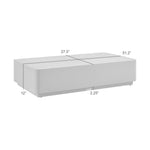 Pavilion - Powder Coated Metal Rectangle Outdoor Coffee Table With Sintered Stone Table Top - Natural