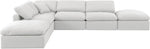 Indulge - Linen 6 Piece Modular Armless Sectional - White
