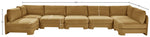 Hammond - Velvet Performance Fabric Upholstered 7 Piece U-Shaped Armless Sectional