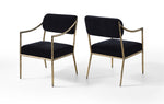 Bastille - Upholstered Dining Arm Chair (Set of 2) - Brass Frame