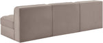 Rummi - Velvet Performance Fabric Upholstered 3 Piece Modular Armless Sofa