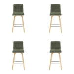 Vienna - 35.5" Swivel Counter Height Square Back Wood Bar Stool With Faux Leather Seat