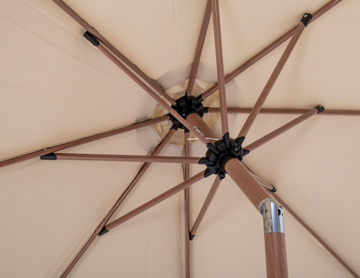 Amalfi - Aluminum Patio Umbrella - Black Base / Light Brown Pole
