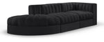 Rummi - Velvet Performance Fabric Upholstered 3 Piece Modular Sectional