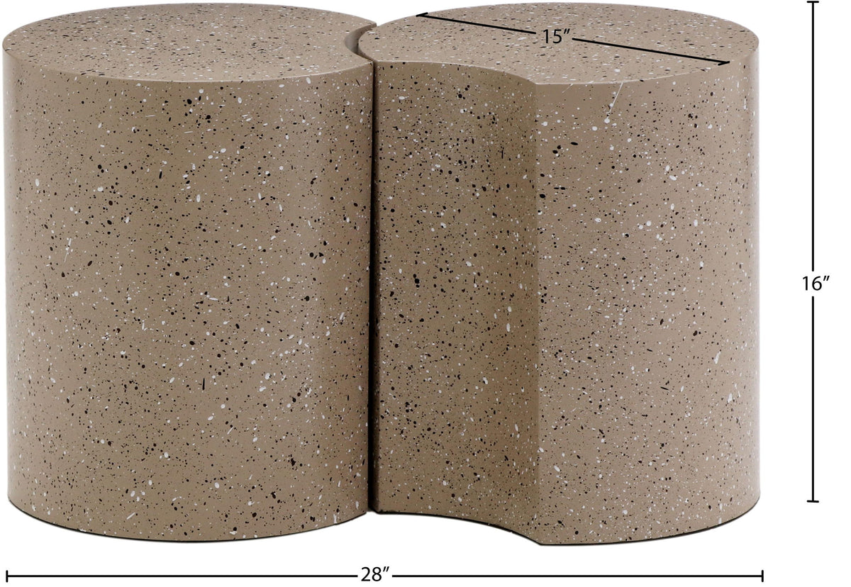 Dimple - 2 Piece Modular End Table - Terazzo Finish