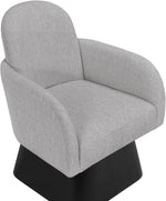 Marlowe - Linen Textured Fabric Upholstered Swivel Accent Chair - Stained Black