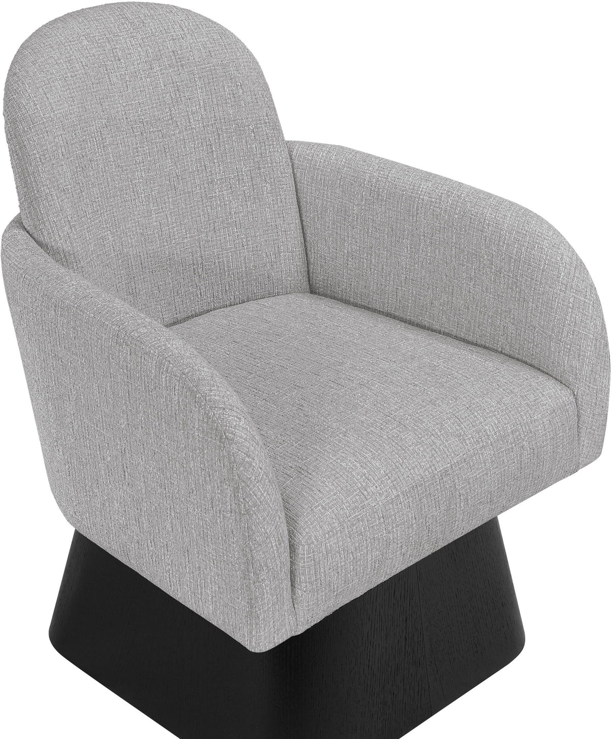 Marlowe - Linen Textured Fabric Upholstered Swivel Accent Chair - Stained Black