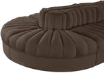 Rummi - Oval Velvet Performance Fabric Upholstered 8 Piece Modular Sectional
