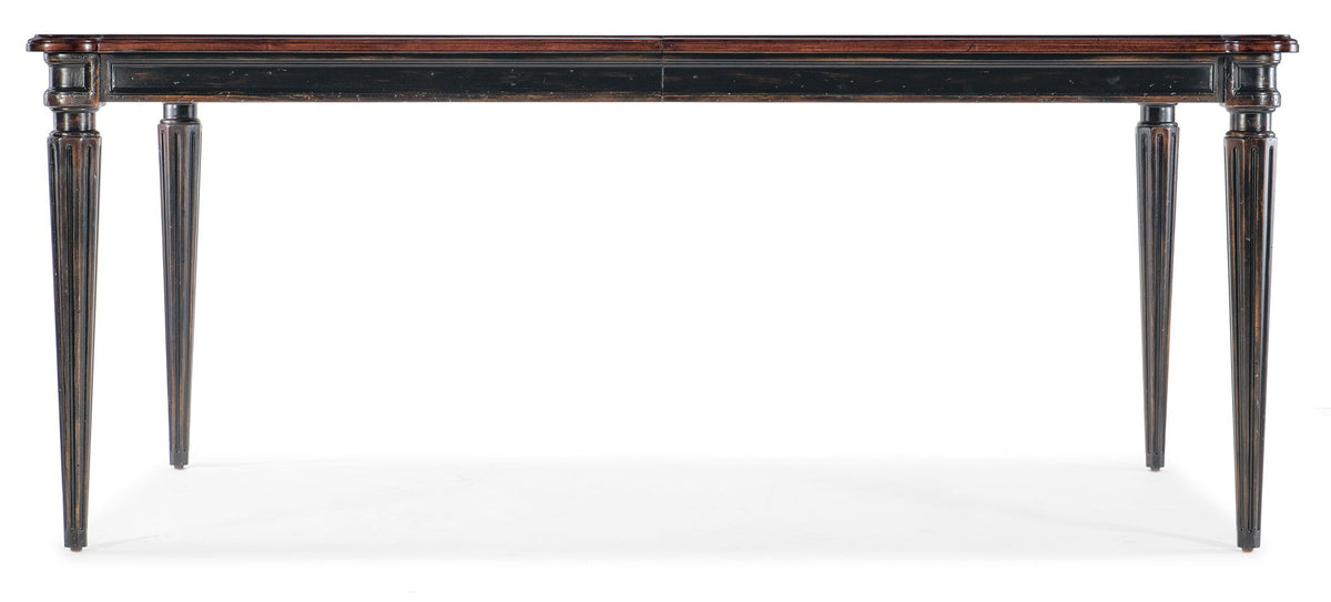 Charleston - Rectangle Leg Dining Table With 2-22" leaves - Dark Brown