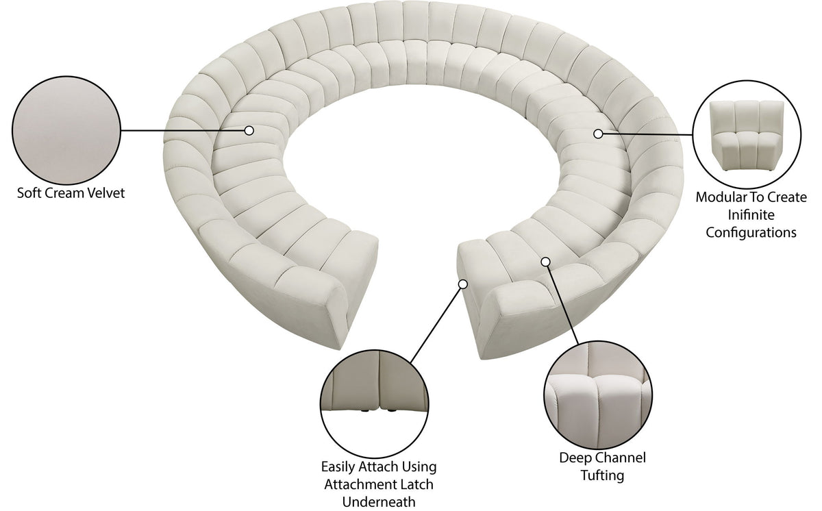 Infinity - 12 Piece Velvet Modular Sectional