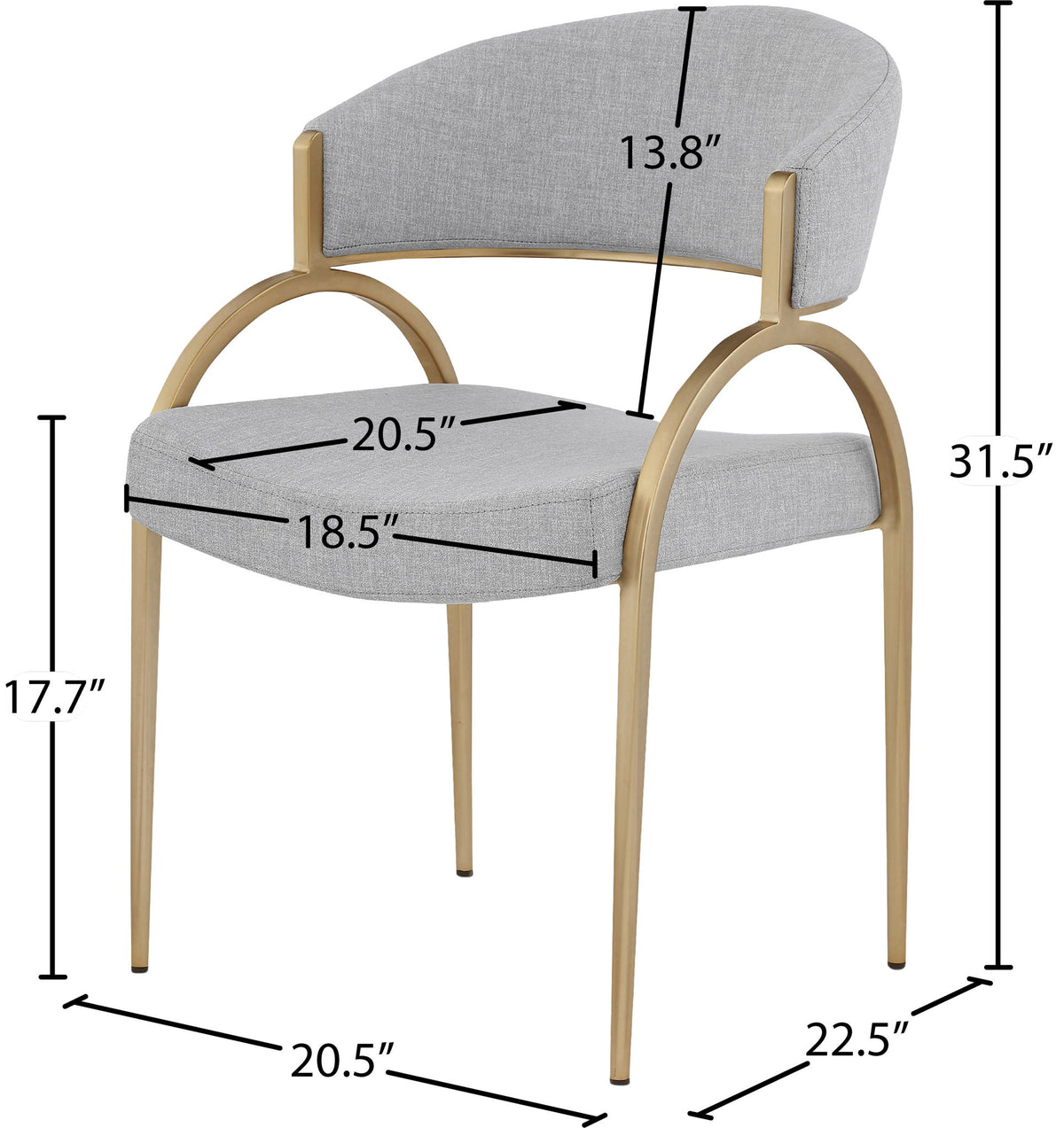 Privet - Dining Chair (Set of 2) - Gold Base