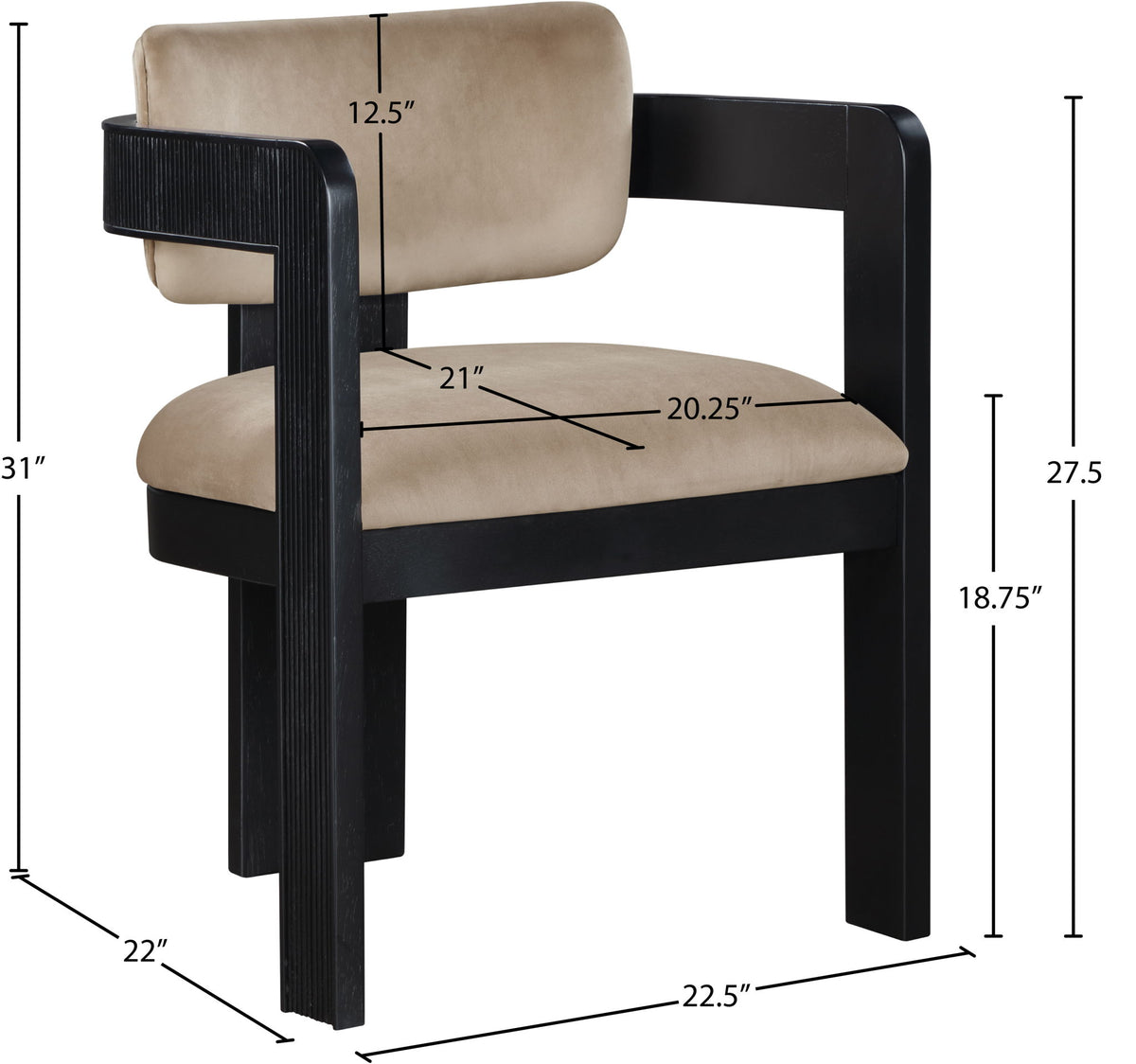 Sacha - Velvet Dining Chair With Black Base (Set of 2)