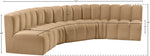 Arc - Velvet 5 Piece U-Shaped Modular Sofa