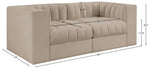 Rummi - Velvet Performance Fabric Upholstered 2 Piece Modular Loveseat