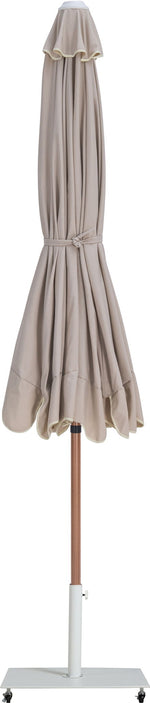 Amalfi - Aluminum Patio Umbrella - White Base / Light Brown Pole