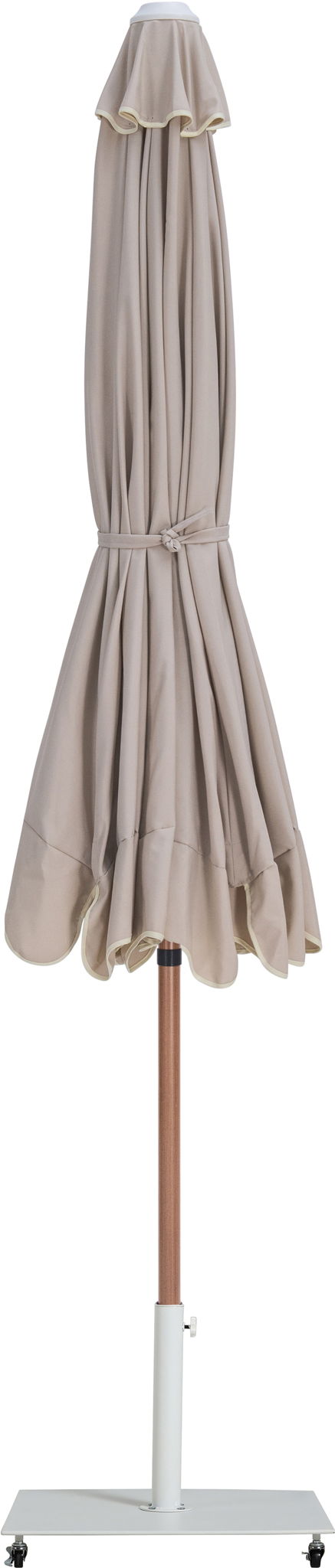 Amalfi - Aluminum Patio Umbrella - White Base / Light Brown Pole