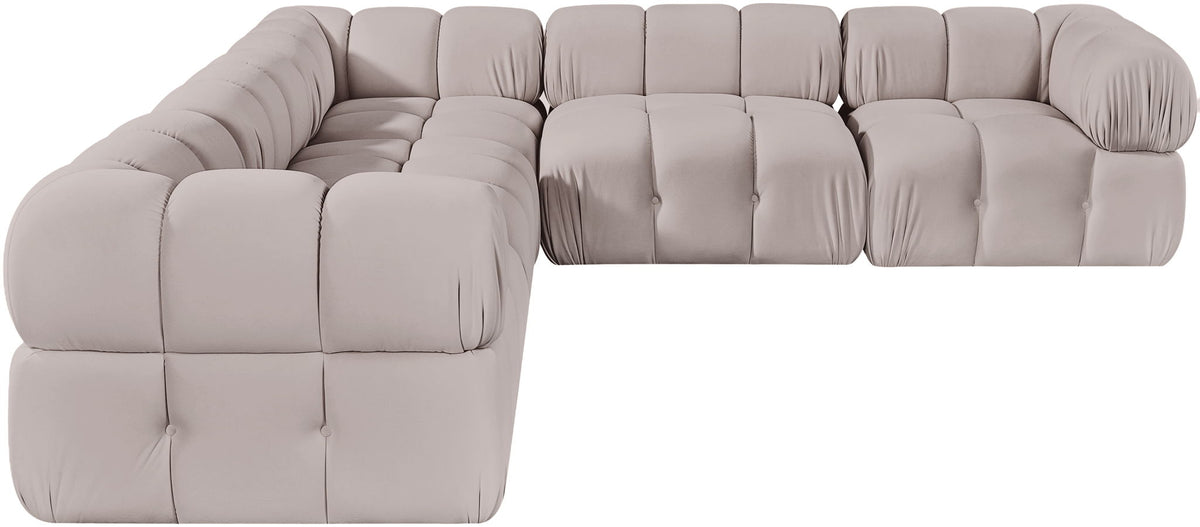 Orin - Velvet 5 Piece Modular Corner Sectional