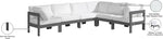 Nizuc - Outdoor Patio 6 Piece Modular Sectional With Gray Frame