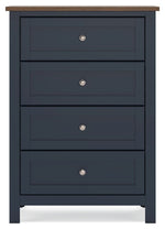 Landocken - Four Drawer Chest - Brown / Blue