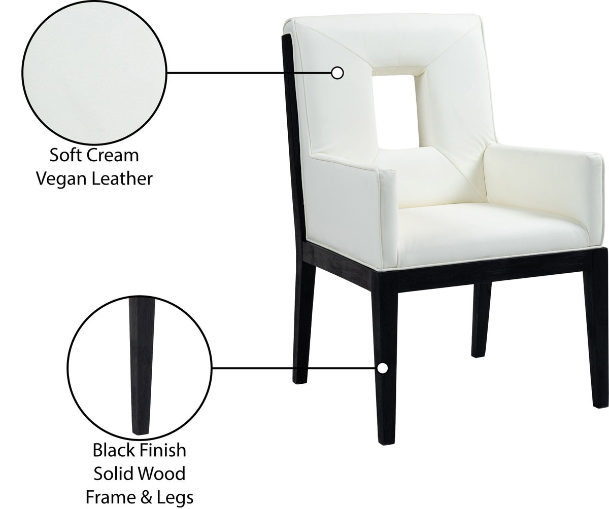Gwendolyn - Faux Leather Dining Arm Chair With Black Frame