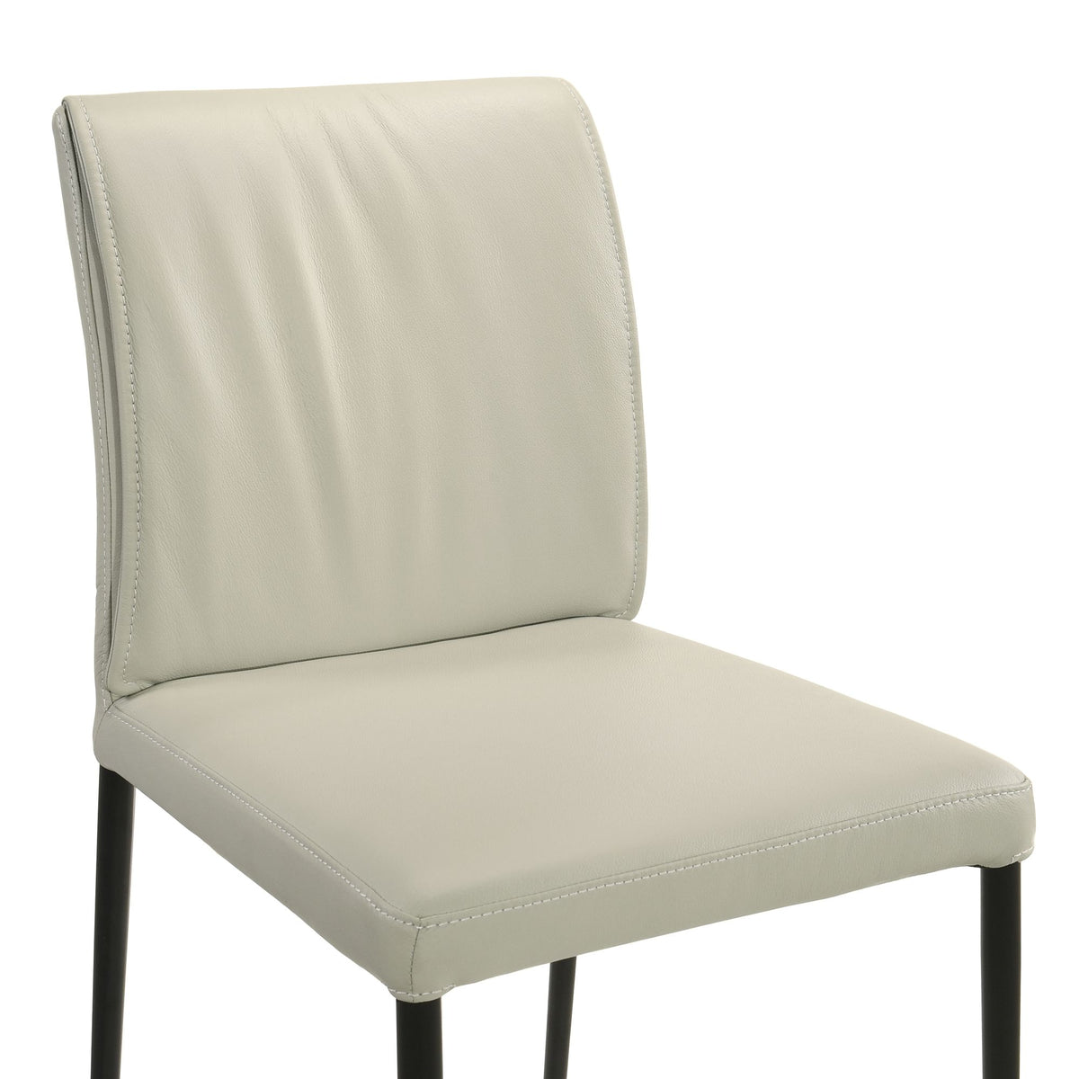 Meriam - Full Back Top Grain Leather Upholstered Metal Dining Chairs (Set of 2)