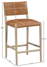 Andie - Vegan Leather Upholstered Counter Stool - Natural Base