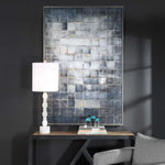 Graphs - Hand Painted Canvas - Blue / Gold / Gray