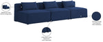 Cube - Linen Modular 3 Seat Armless Sofa