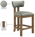 Lavrin - Vegan Leather Upholstered Counter Stool (Set of 2) - Walnut Base