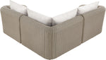 Seacrest - Olefin Water Resistant Fabric And Wicker 3 Piece Outdoor Patio Modular Sectional