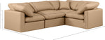 Indulge - Faux Leather 4 Piece Modular Corner Sectional - Tan